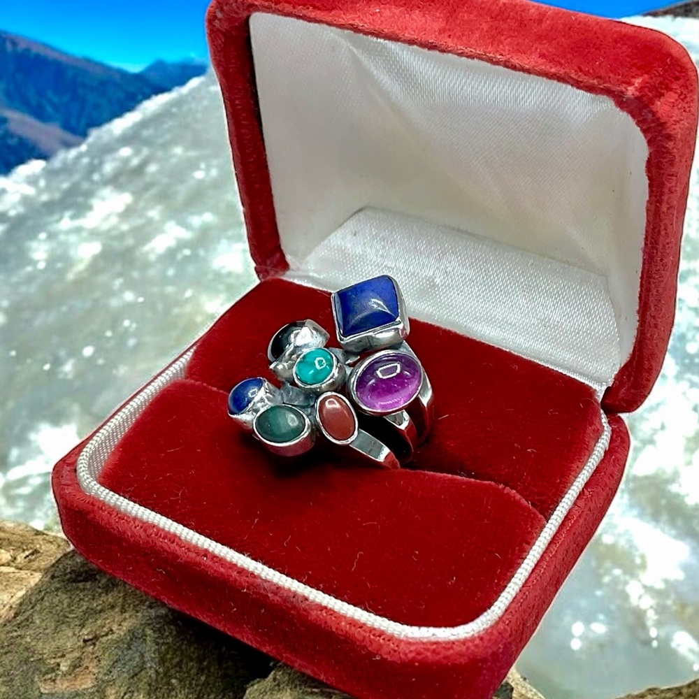 🌺Vintage Nakai Sterling & Gemstone Ring - Picture 2 of 12